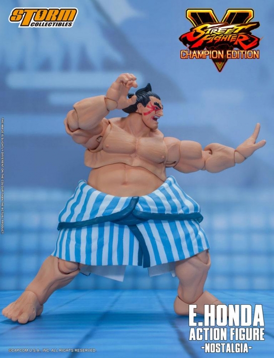 Street Fighter V Champion Edition Action Figure 1/12 E. Honda Nostalgia Costume 18 cm