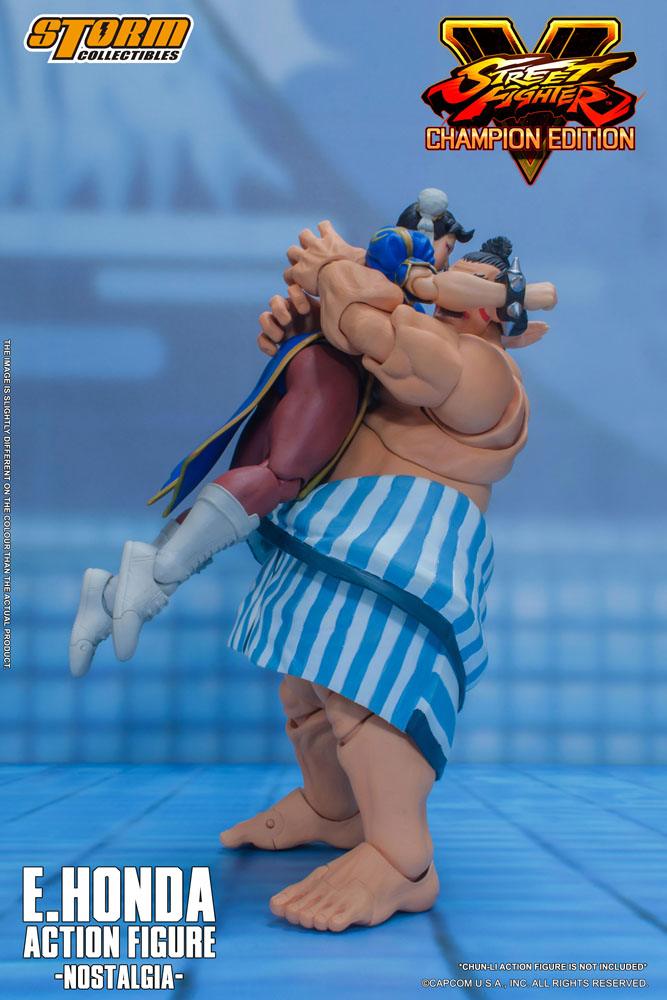 Street Fighter V Champion Edition Action Figure 1/12 E. Honda Nostalgia Costume 18 cm