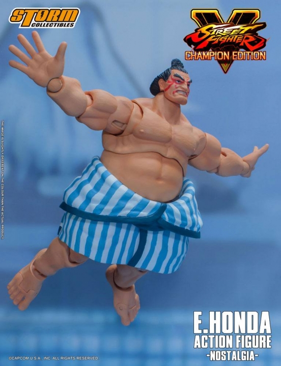 Street Fighter V Champion Edition Action Figure 1/12 E. Honda Nostalgia Costume 18 cm