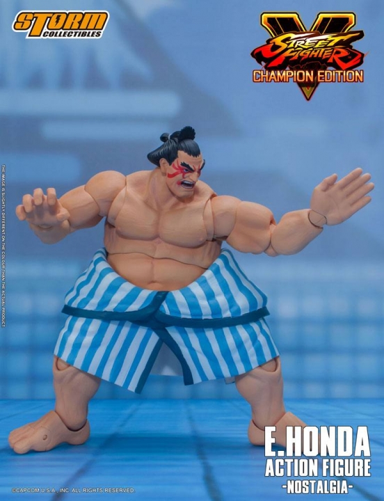 Street Fighter V Champion Edition Action Figure 1/12 E. Honda Nostalgia Costume 18 cm