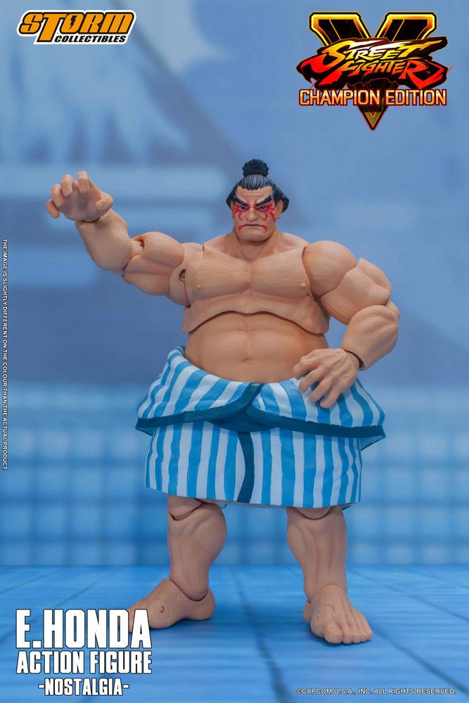 Street Fighter V Champion Edition Action Figure 1/12 E. Honda Nostalgia Costume 18 cm