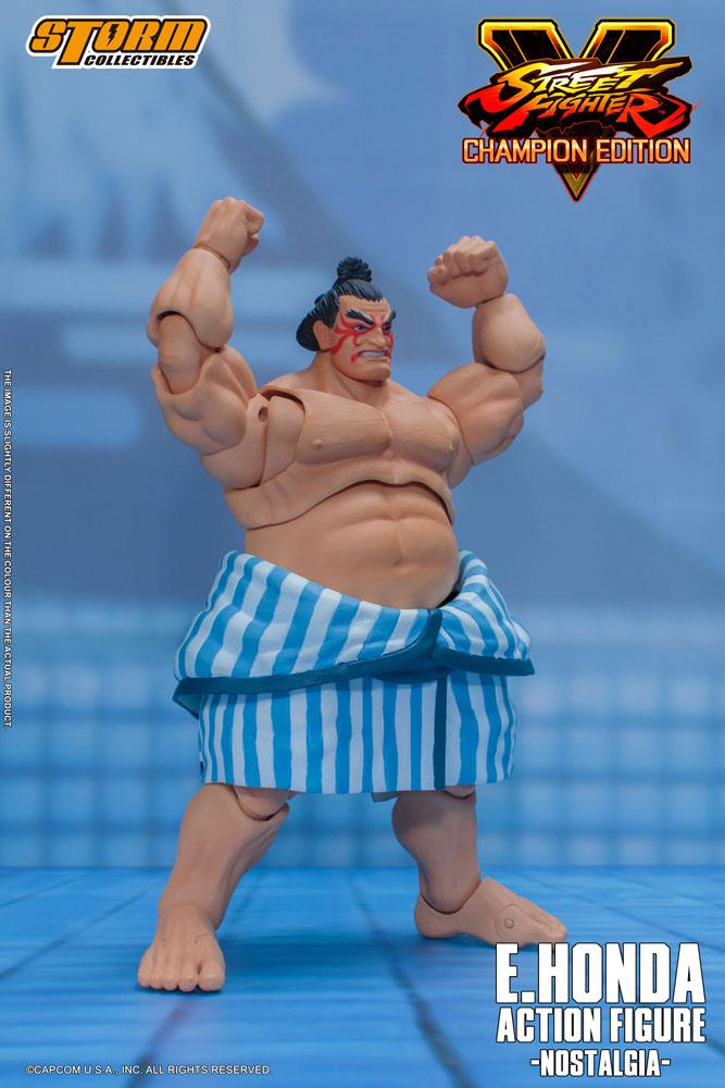 Street Fighter V Champion Edition Action Figure 1/12 E. Honda Nostalgia Costume 18 cm