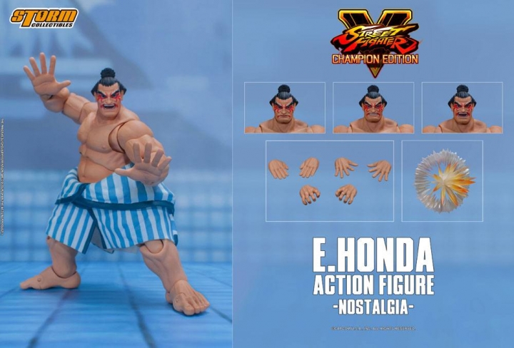 Street Fighter V Champion Edition Action Figure 1/12 E. Honda Nostalgia Costume 18 cm