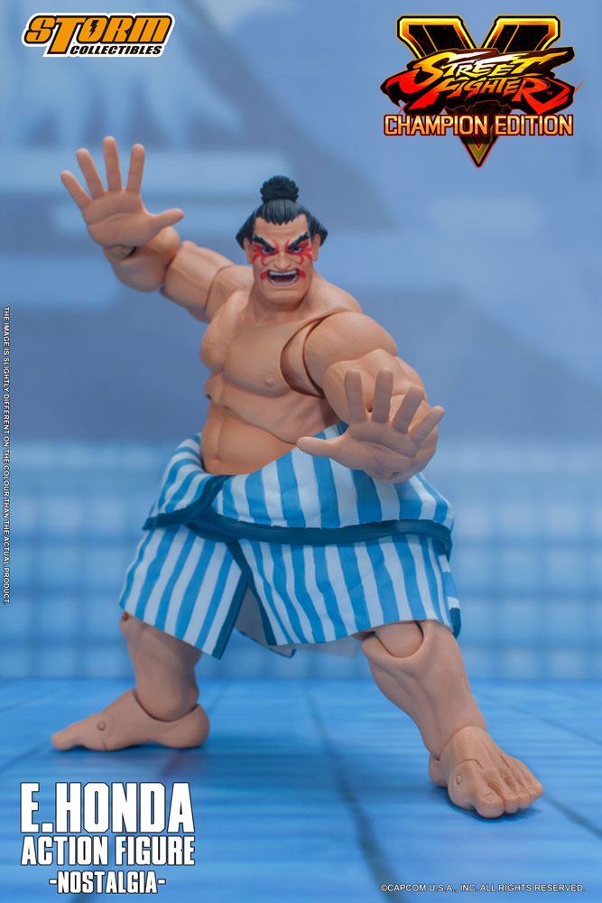 Street Fighter V Champion Edition Action Figure 1/12 E. Honda Nostalgia Costume 18 cm