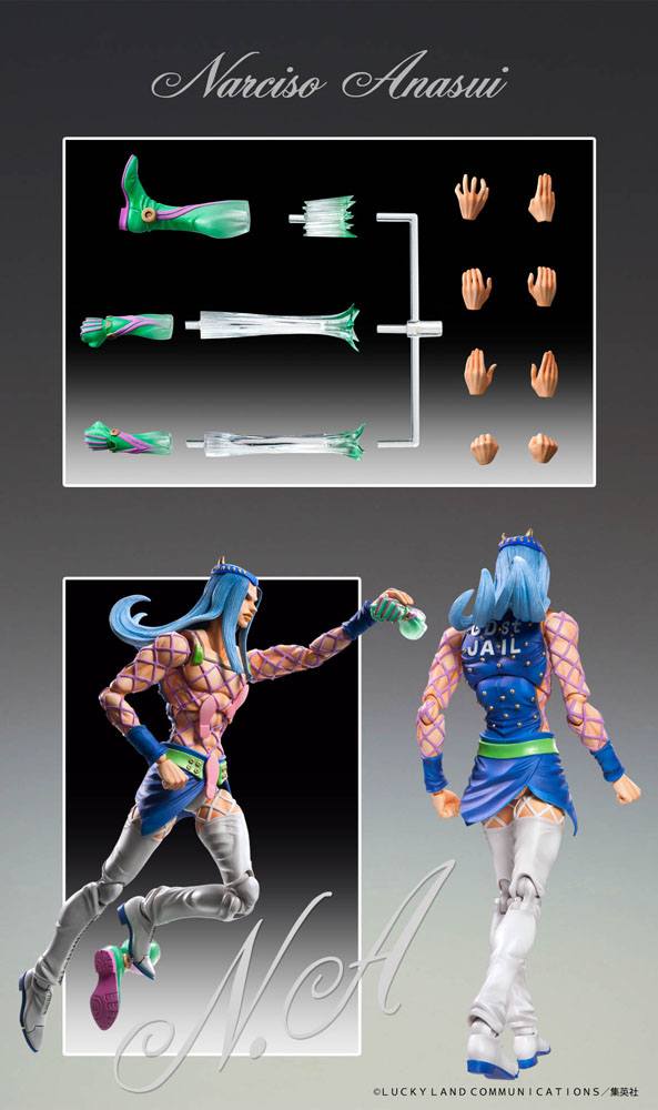 JoJo's Bizarre Adventure Part6 Stone Ocean Action Figure Chozokado Narciso Anasui / Diver Down15 cm