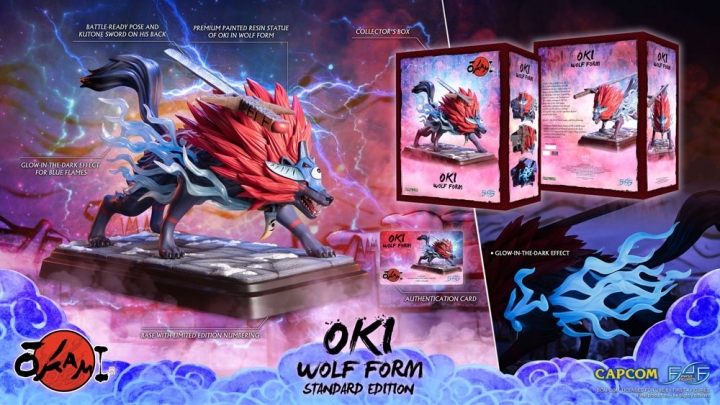 Okami Statue Oki (Wolf Form) 35 cm