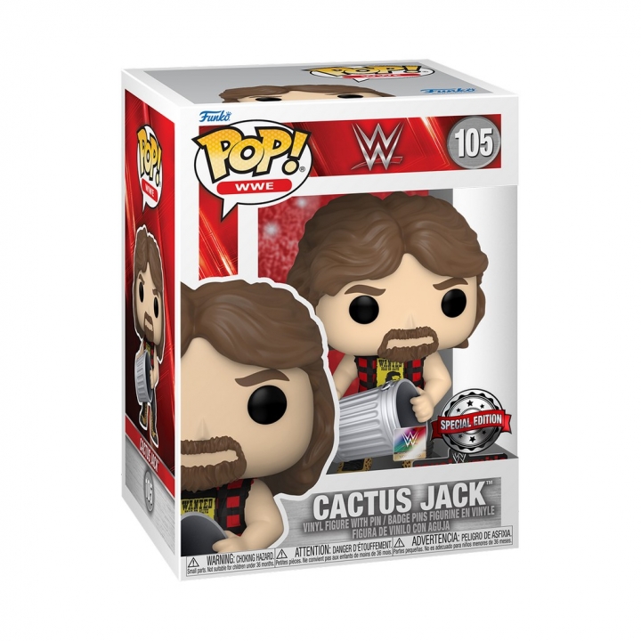 Pop! and Pin: WWE - Cactus Jack with Trash Can