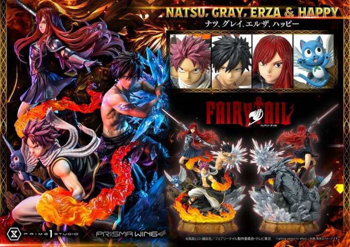 Fairy Tail PVC Statue 1/7 Natsu,Gray,Erza,Happy 57 cm