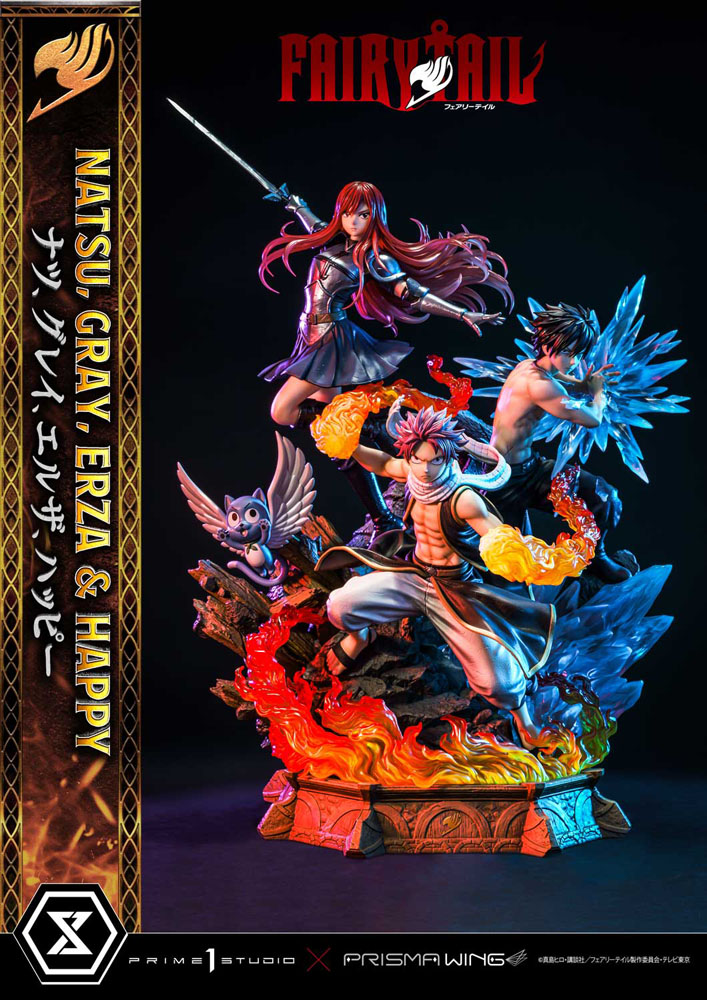 Fairy Tail PVC Statue 1/7 Natsu,Gray,Erza,Happy 57 cm