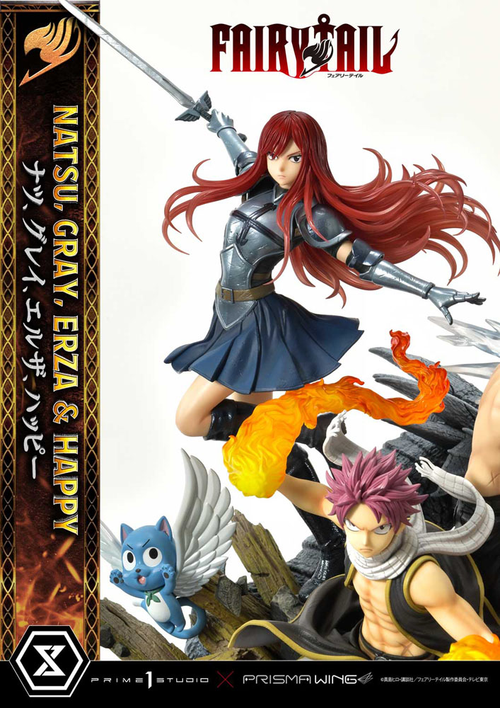 Fairy Tail PVC Statue 1/7 Natsu,Gray,Erza,Happy 57 cm