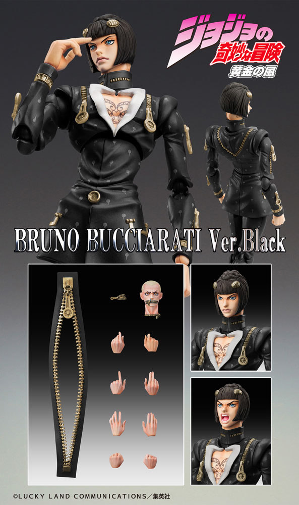 JoJo's Bizarre Adventure Part6 Stone Ocean Action Figure Chozokado Bruno Bucciarati Ver. Black 15 cm