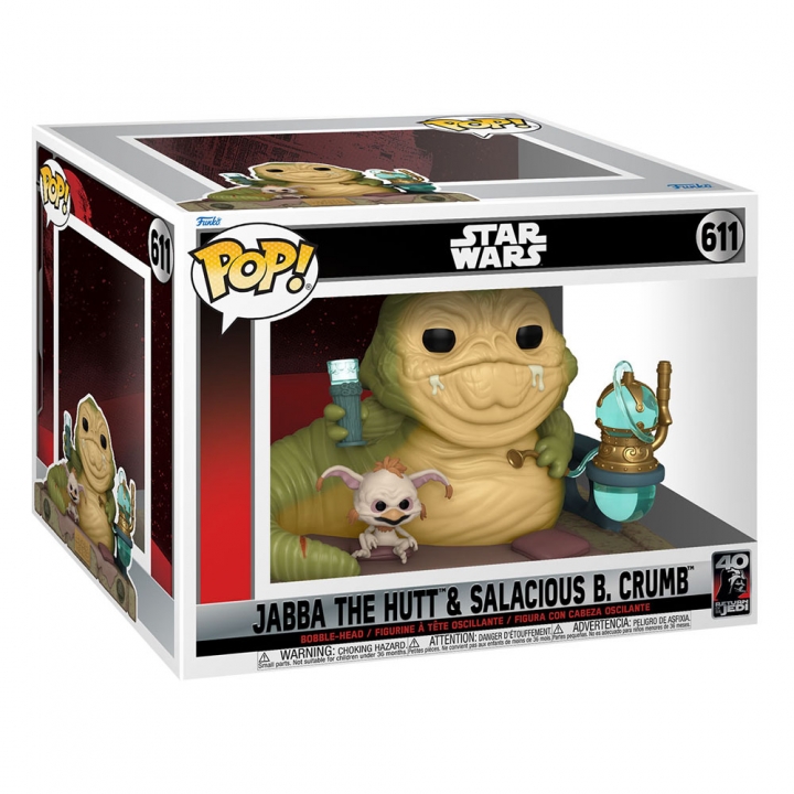 Star Wars Return of the Jedi 40th Anniversary POP! Deluxe Vinyl Figure Jabba w/Salacious 9 cm