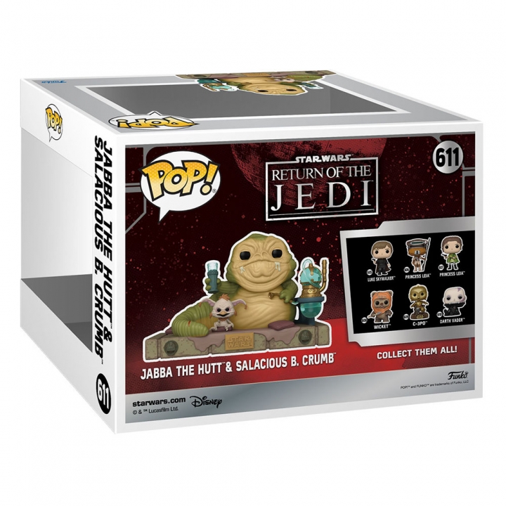 Star Wars Return of the Jedi 40th Anniversary POP! Deluxe Vinyl Figure Jabba w/Salacious 9 cm