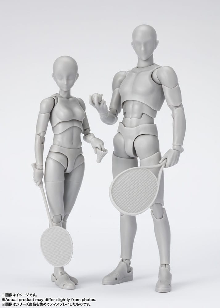 S.H. Figuarts Action Figure Body-Kun / Chan Sports Edition DX Set Gray Color Ver. 16 cm