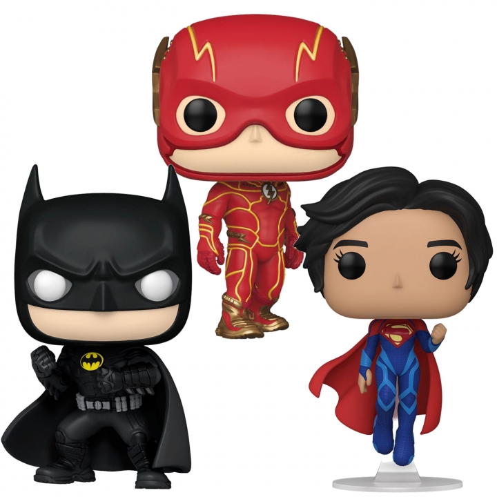 The Flash POP! Movies Vinyl Figure The Flash / Batman / Supergirl 9 cm