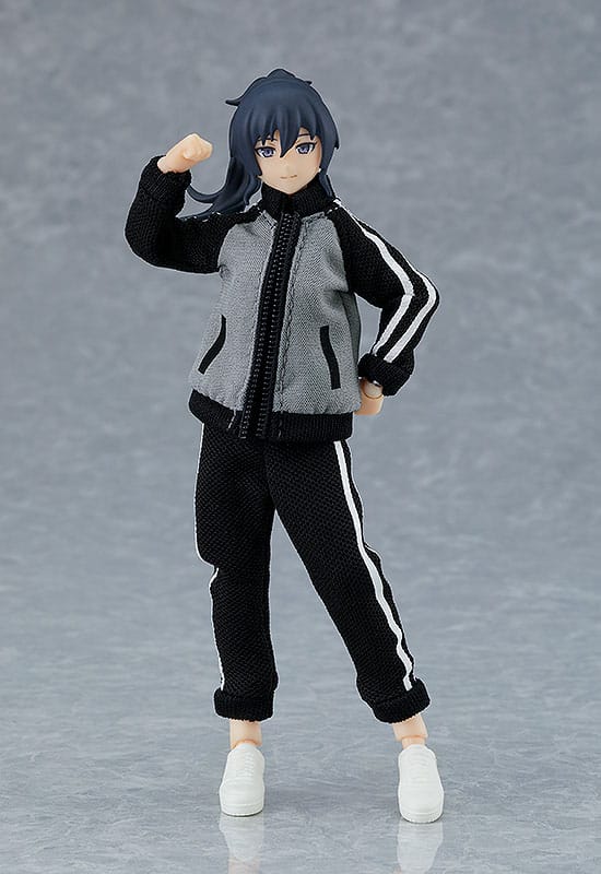 Original Character Figma Action Figure Female Body Makoto with Tracksuit Skirt Outfit 13 cm