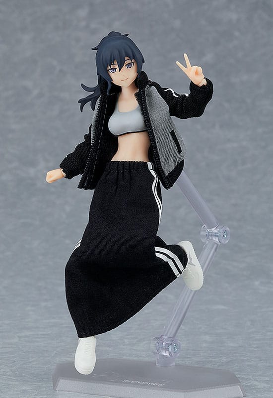 Original Character Figma Action Figure Female Body Makoto with Tracksuit Skirt Outfit 13 cm