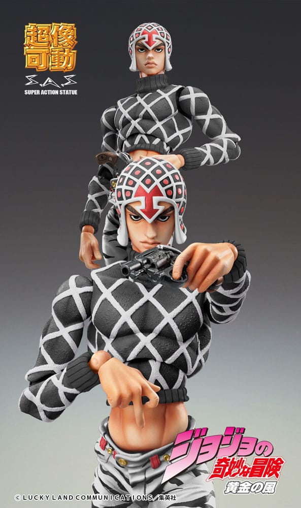 JoJo's Bizarre Adventure Part5 Super Action Figure Chozokado Guido Mista & S P Ver. Black 15 cm