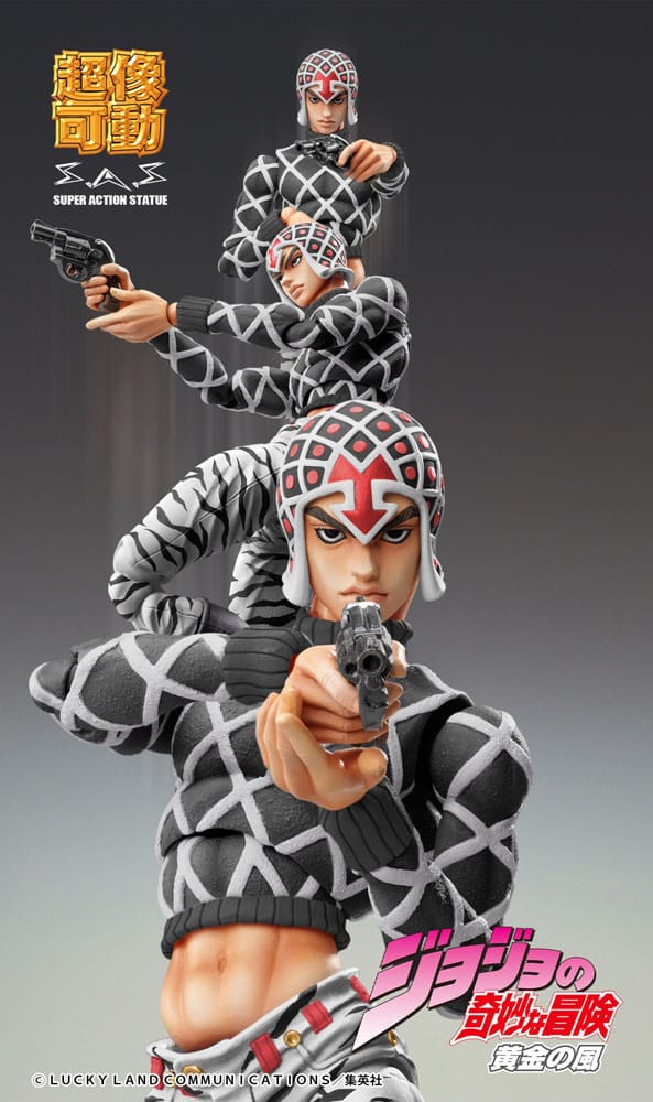 JoJo's Bizarre Adventure Part5 Super Action Figure Chozokado Guido Mista & S P Ver. Black 15 cm