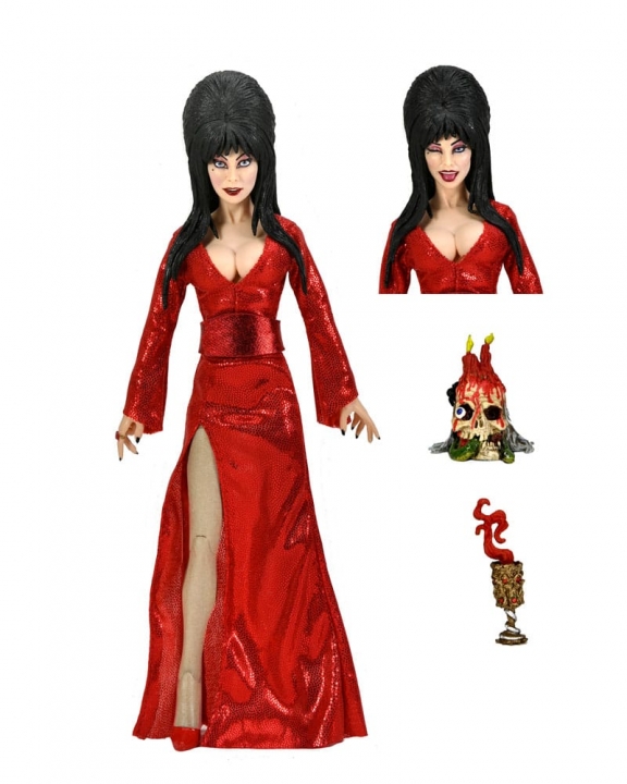 Elvira,Mistress of the Dark Clothed Action Figure Red,Fright,and Boo 20 cm