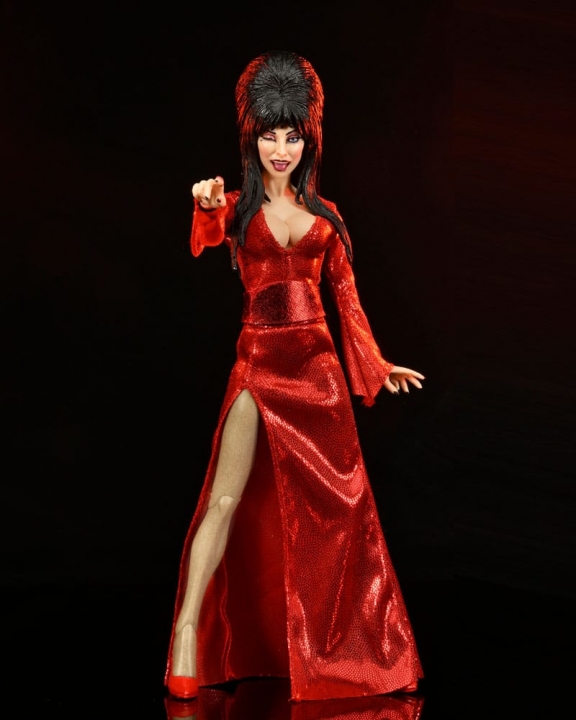 Elvira,Mistress of the Dark Clothed Action Figure Red,Fright,and Boo 20 cm