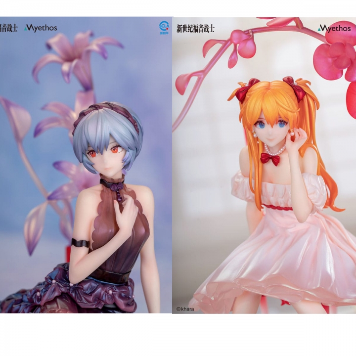 Evangelion PVC Statue 1/7 Rei Ayanami / Asuka Shikinami Langley Whisper of Flower Ver. 15-22 cm