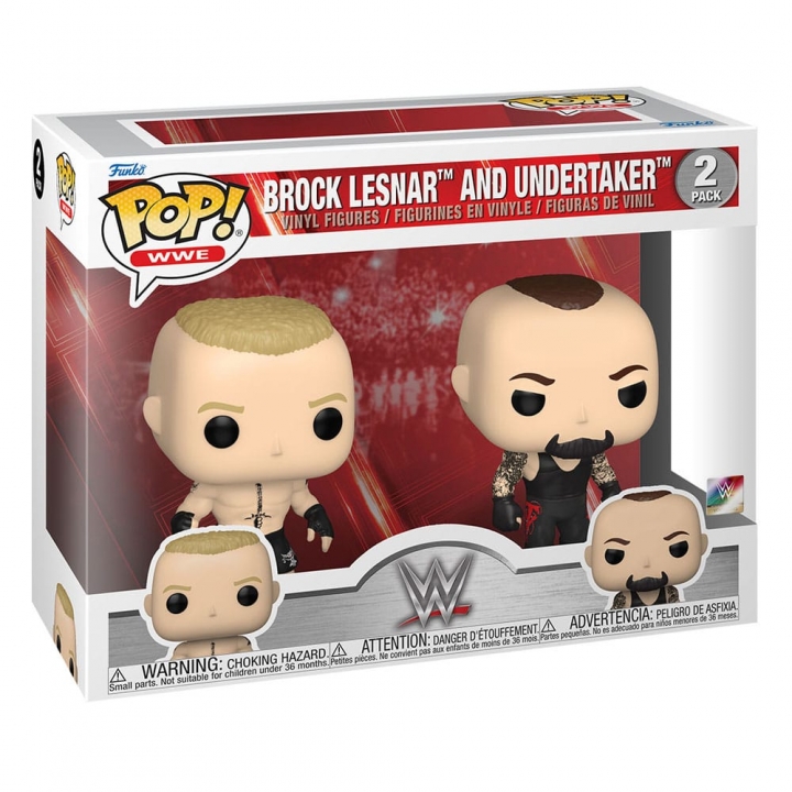 WWE POP! Vinyl Figures 2-Pack Lesnar-Undertaker / Rousey-Triple H 9 cm