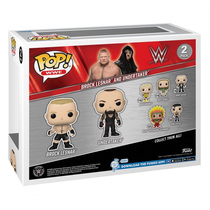 WWE POP! Vinyl Figures 2-Pack Lesnar-Undertaker / Rousey-Triple H 9 cm