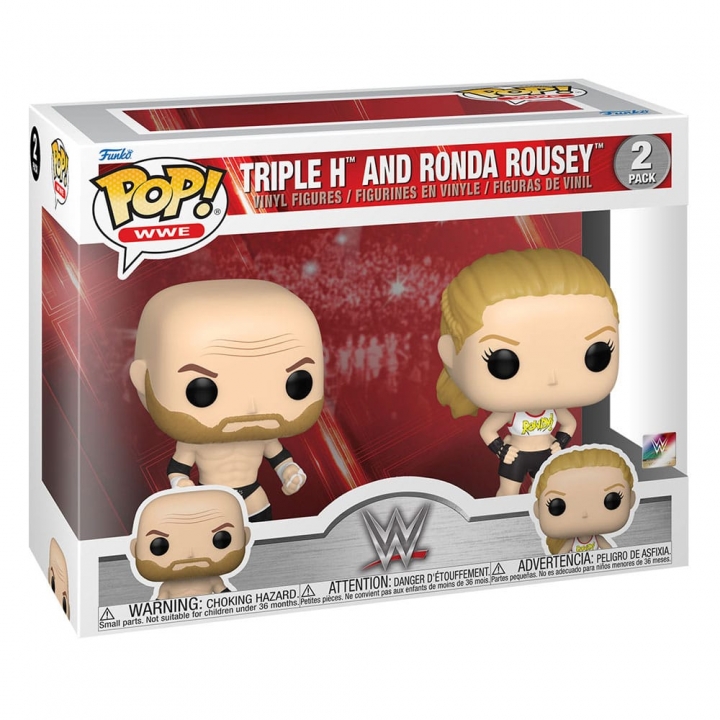 WWE POP! Vinyl Figures 2-Pack Lesnar-Undertaker / Rousey-Triple H 9 cm