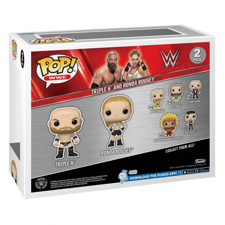 WWE POP! Vinyl Figures 2-Pack Lesnar-Undertaker / Rousey-Triple H 9 cm