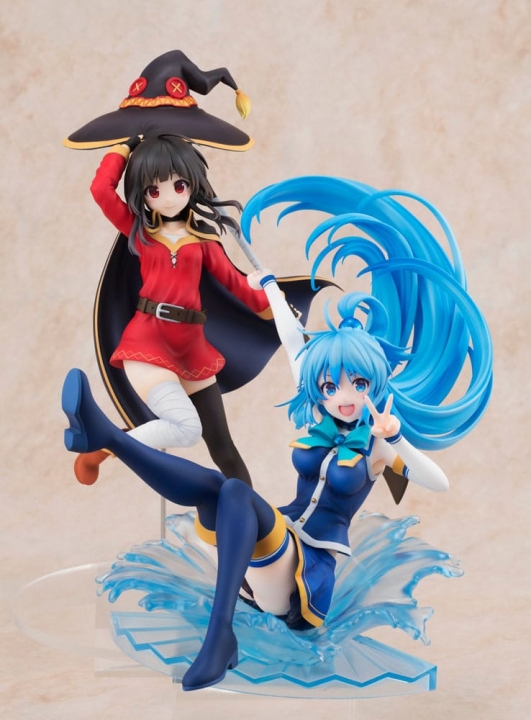 Konosuba PVC Statue 1/7 Aqua / Megumin Sneaker Bunko 30th Anniversary Ver.19 cm