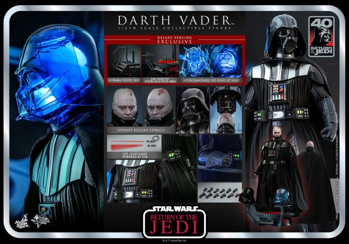 Star Wars: Episode VI 40th Anniversary Action Figure 1/6 Darth Vader Deluxe Version 35 cm