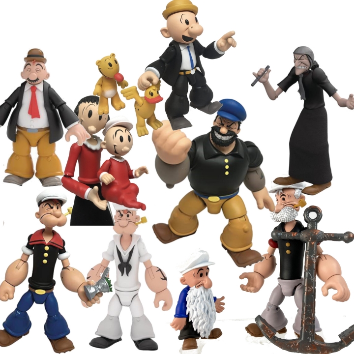 Popeye: Wave 1 e 2 - Action Figure 1:12 9 cm