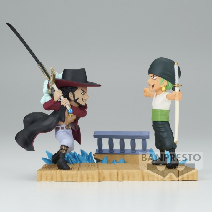 One Piece: World Collectible Figure Log Stories - Roronoa Zoro vs Dracule Mihawk Figure 7 cm