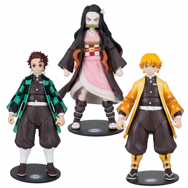 Demon Slayer: Kimetsu no Yaiba Action Figure Tanjiro / Nezuko Kamado / Zenitsu Agatsuma 18 cm