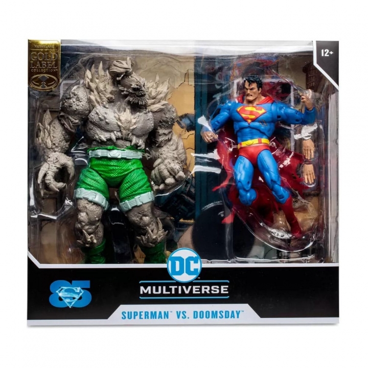 DC Multiverse Action Figures Superman vs Doomsday Gold Label 18 cm