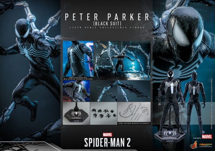 Spider-Man 2 Video Game Masterpiece Action Figure 1/6 Peter Parker Black Suit 30 cm