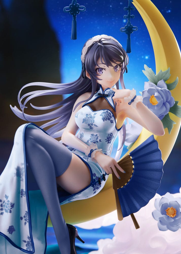 Rascal Does Not Dream of Bunny Girl Senpai PVC Statue 1/7 Mai Sakurajima White Mandarin Dress 25 cm