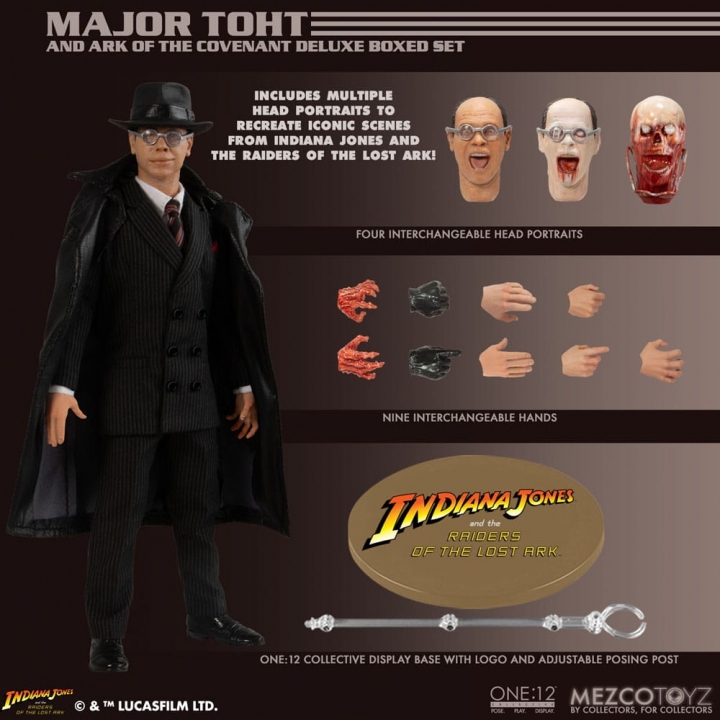 Indiana Jones Action Figure 1/12 Major Toht and Ark of the Covenant Deluxe Boxed Set 16 cm