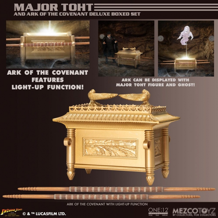 Indiana Jones Action Figure 1/12 Major Toht and Ark of the Covenant Deluxe Boxed Set 16 cm