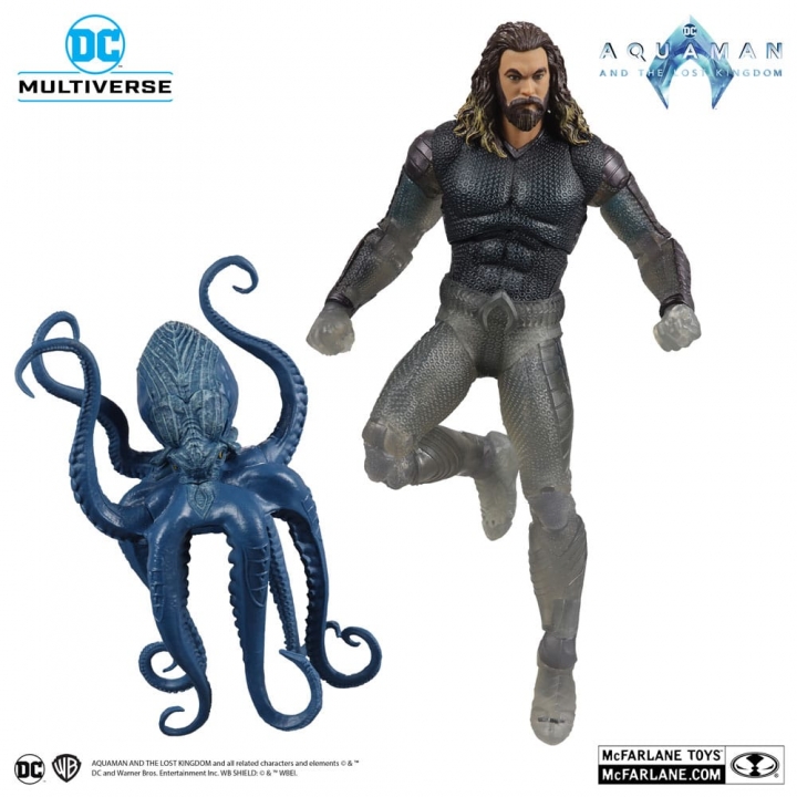 Aquaman and the Lost Kingdom DC Multiverse Aquaman Stealth Suit with Topo Gold Label 18 cm