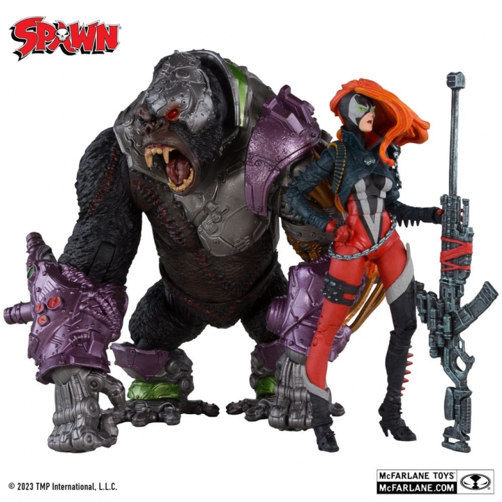 Spawn Action Figures Pack of 2 She Spawn & Cygor Gold Label 18 cm