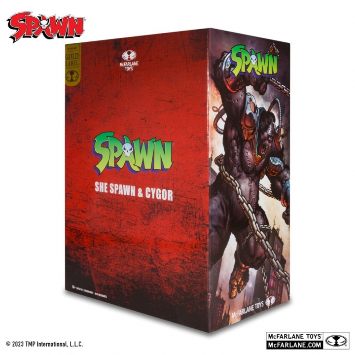 Spawn Action Figures Pack of 2 She Spawn & Cygor Gold Label 18 cm