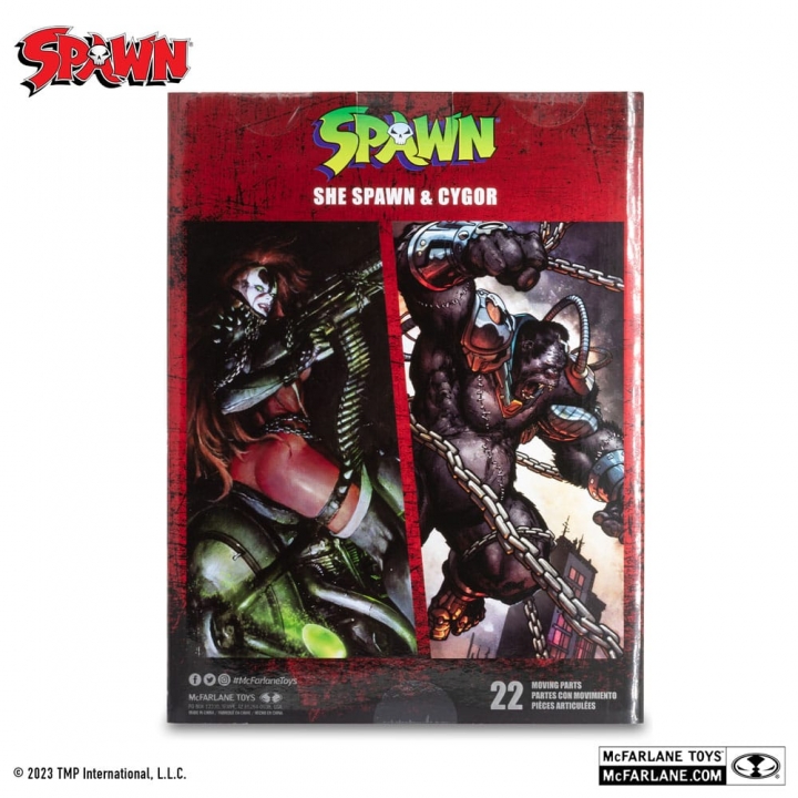 Spawn Action Figures Pack of 2 She Spawn & Cygor Gold Label 18 cm