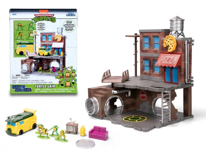 TMNT: Nano Scene Turtle Lair with 4 Metalfigs